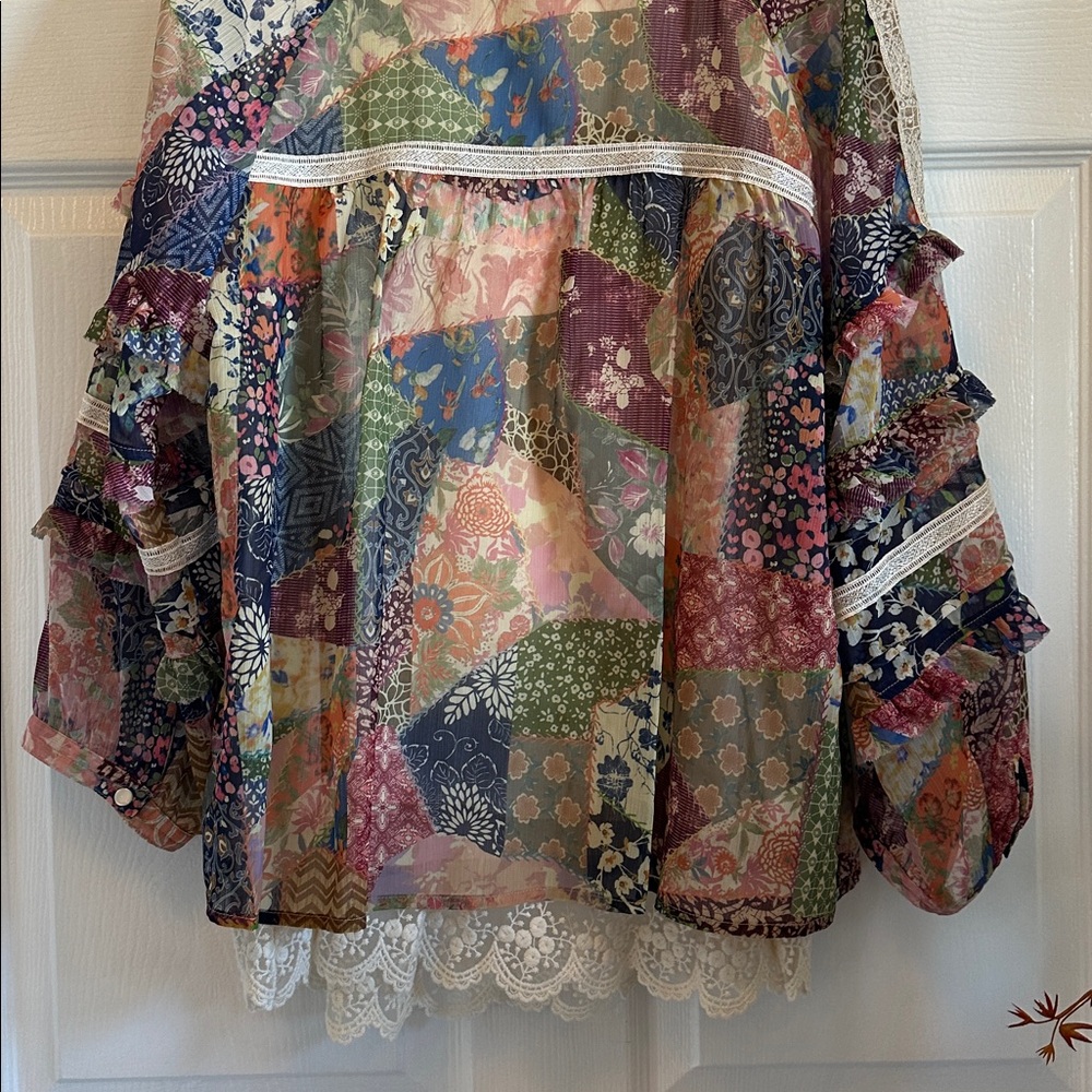 John Mark Sz L Boho Top - Picture 7 of 7